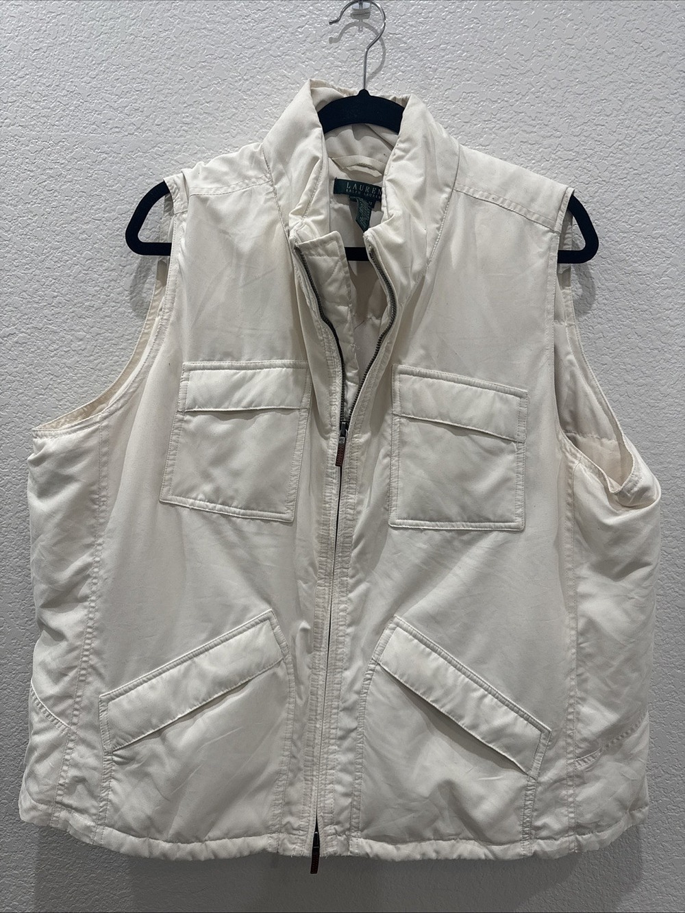 Lauren Ralph Lauren Tundra Cream Arctic Nights Down Vest Women Plus Size 2X